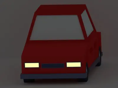 Red Sedan  Low-poly 3D model