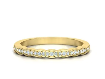 Vintage Diamond Wedding Band printable 3dmodel 3D print model