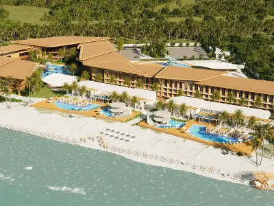 hotel de luxo na praia 3D model