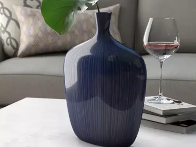 Cobalt Blue Wood Table Vase 3D model