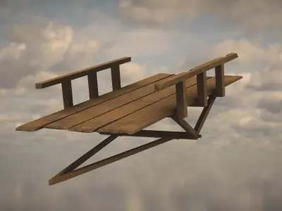 Western Wagon Low-poly 3D model