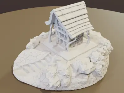 Medieval Witch House 3D print model