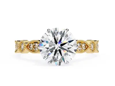 High Jewelry Tiffany Style Luxury Diamond Ring 3D print model 3D print model