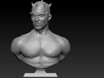 Darth Maul Star Wars Bust - Life Size 3D Statue on Pedestal 3D print model