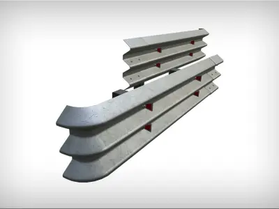 Barrier fence Low-poly 3D model
