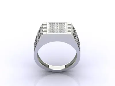 Print Ready STL 3DM  Gents Rings Diamond Men Ring  3D print model 211