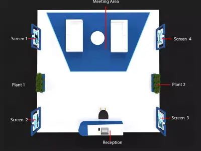 booth 6x6 3D model