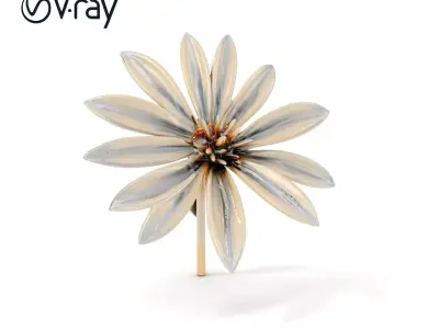 Metallic Flower Sculpture Model Pack Low-poly 3D model purchase