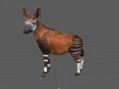 OKAPI antelope Low-poly 3D model