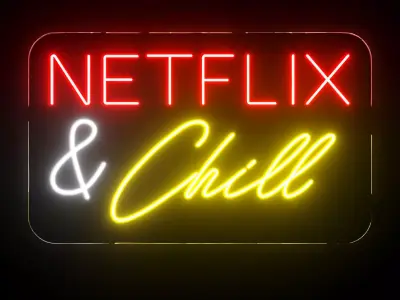 Netflix an Chill Neon Sign 3D model