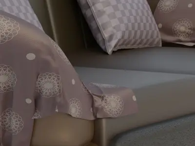 Rounded wedge arm sofa 3D model