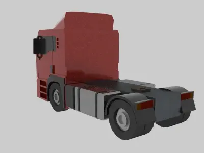 Semi Truck Low Poly Free 3D model