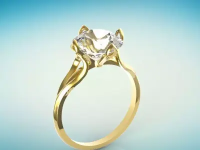 Headset ring and earrings 3D model
