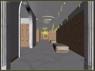 Locker room 3D model