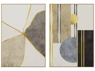 Abstract Painting Frame set 3D model 10