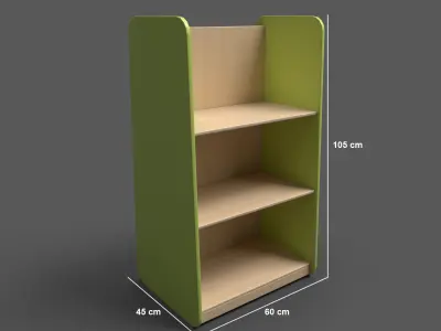 Large Shelf Green Low-poly 3D model