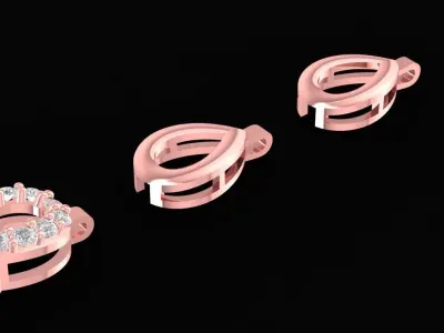 Elegant Heart Link Diamond Bracelet for Women 2394 3D print model