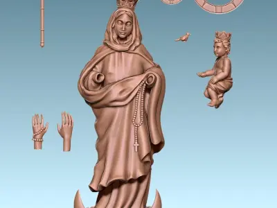 Virgen de Luna - Virgin of moon - CNC 3D print model
