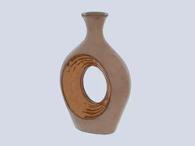 Creative wine bottle sculpture Low-poly 3D model