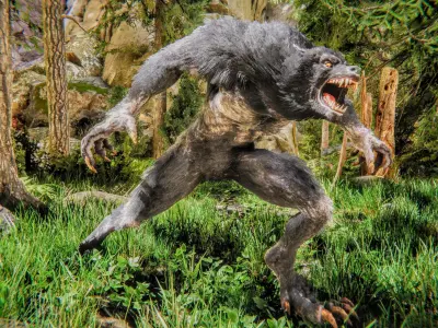 Baruk the Werewolf Low-poly 3D model