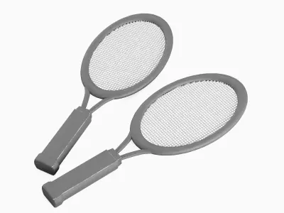 Tennis Racket 02 Low-poly 3D model