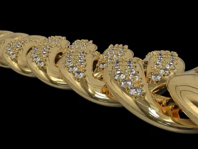 MIAMI CUBAN LINK CHAIN BRACELET OR NECKLACE 3D print model