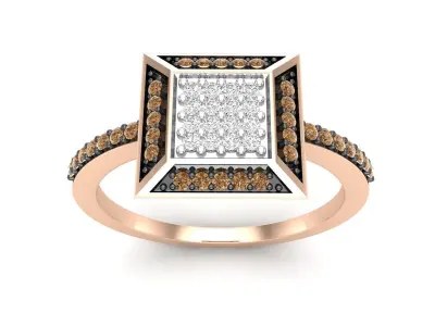 AV 524 Diamond Ladies Micro Pave Cocktail Right Hand Ring 3D print model