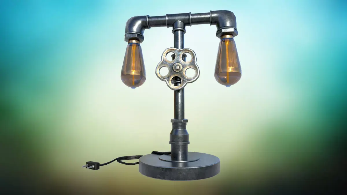 Metal lamp Sci fi PBR  game ready Low-poly 3D model