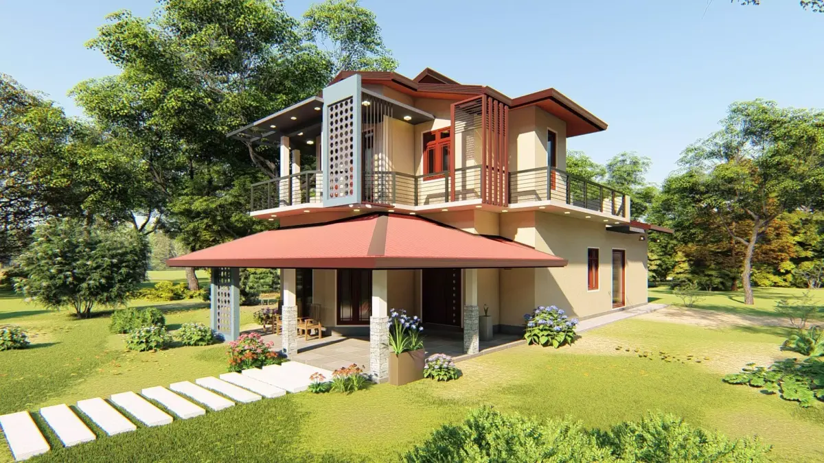 Modern residential building 3D model order