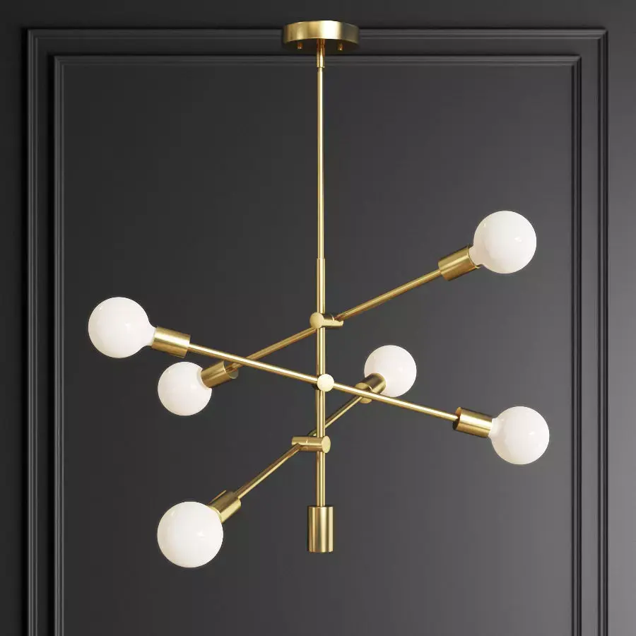 Eladia Opaque Glass 6 Light Chandelier 3D model