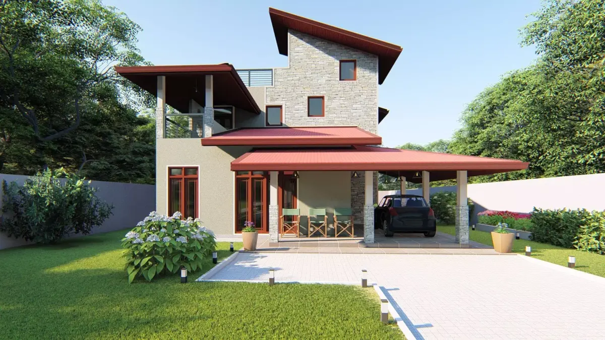 Modern residential building 3D model shop