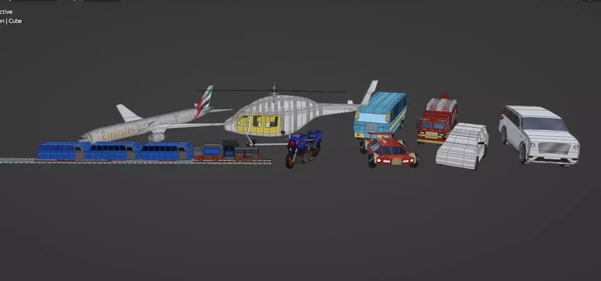 ALL TRAFIC COLLECTION game ready free Low-poly 3D model