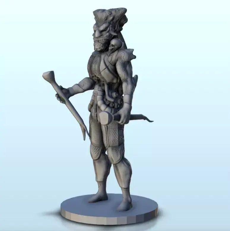 Alien knight with armour 1 - Future Sci-Fi SF Post apocalyptic T 3D print model