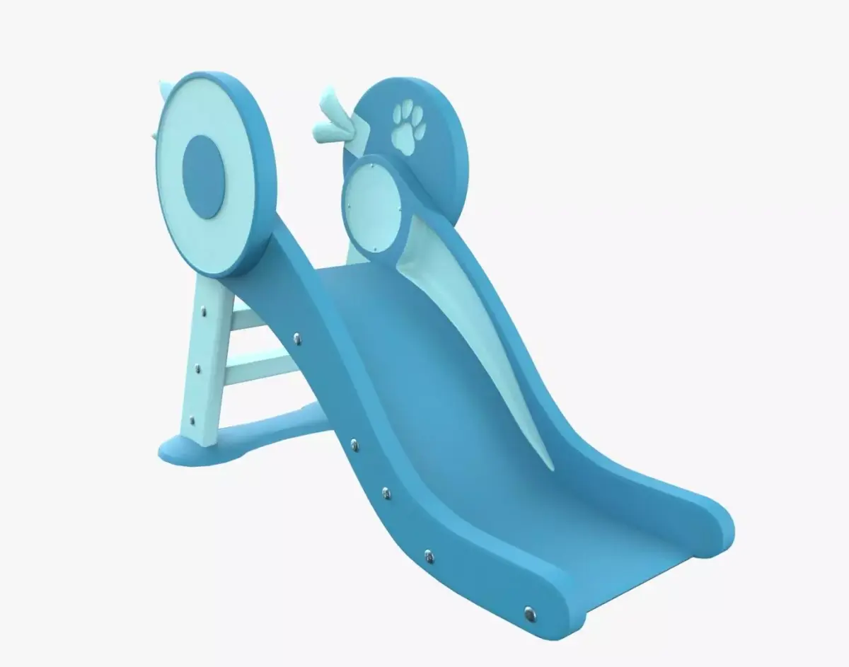 Kid Park Slide Park Equipment Interior Blue 3D model