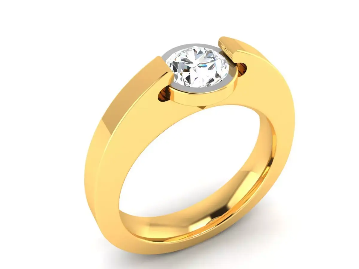 Solitaire Engagement Wedding Diamond Ring 3D print model 3