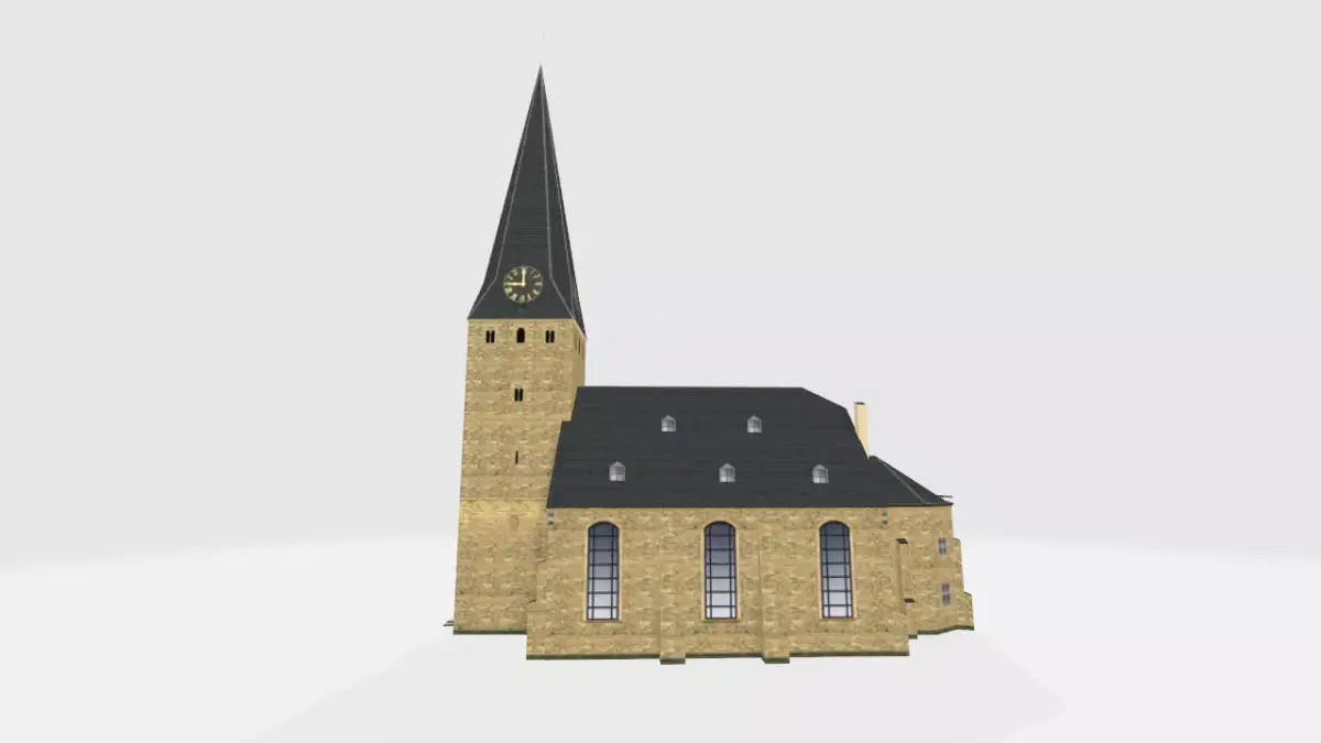 Germany Hattingen Sankt Georgs Kirche lowpoly 3d Model Low-poly 3D model