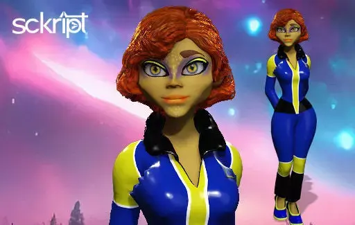 Sckript Toon Series Science-fiction collection The Officer Low-poly 3D model