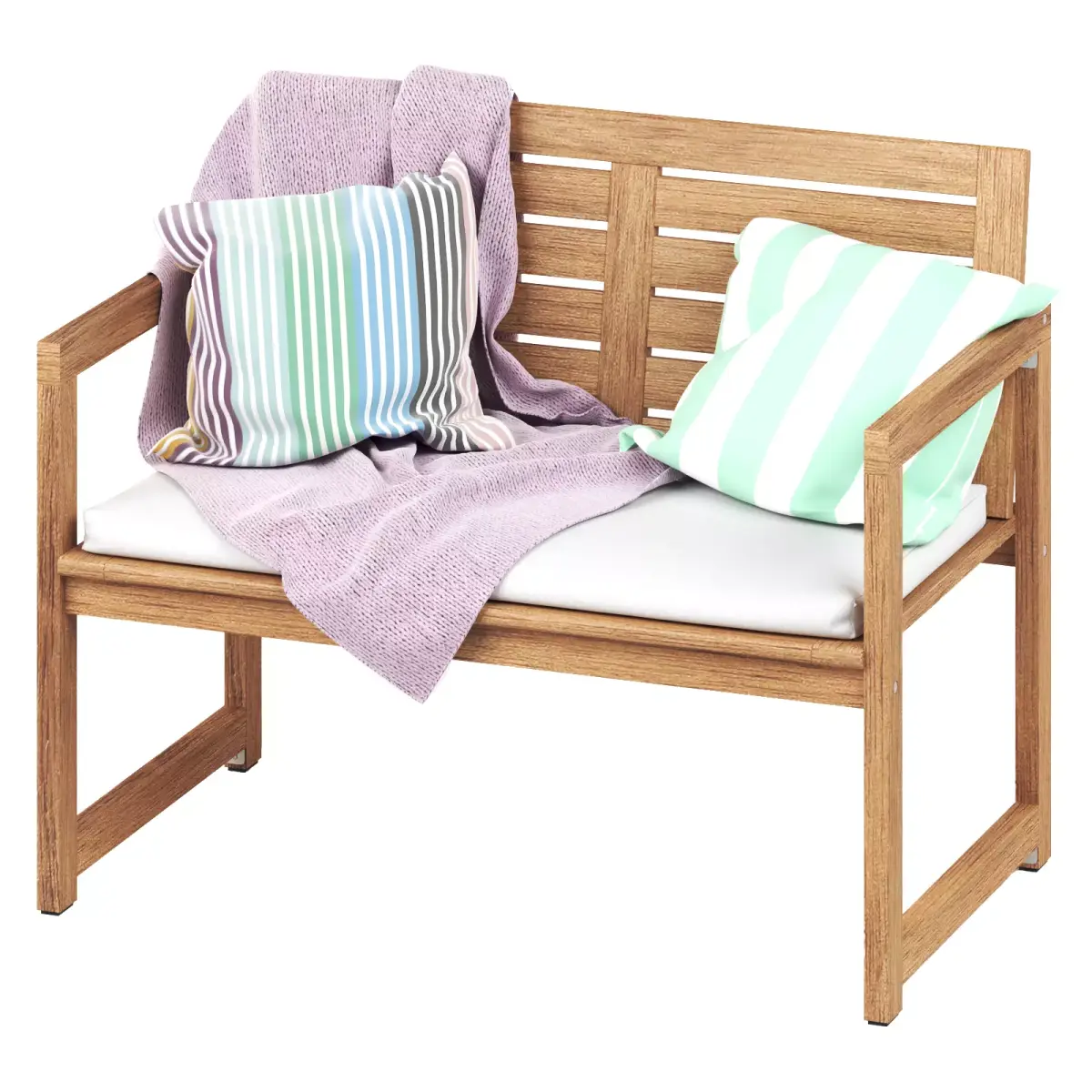 NAMMARO Bench with backrest and pillows IKEA 3D model