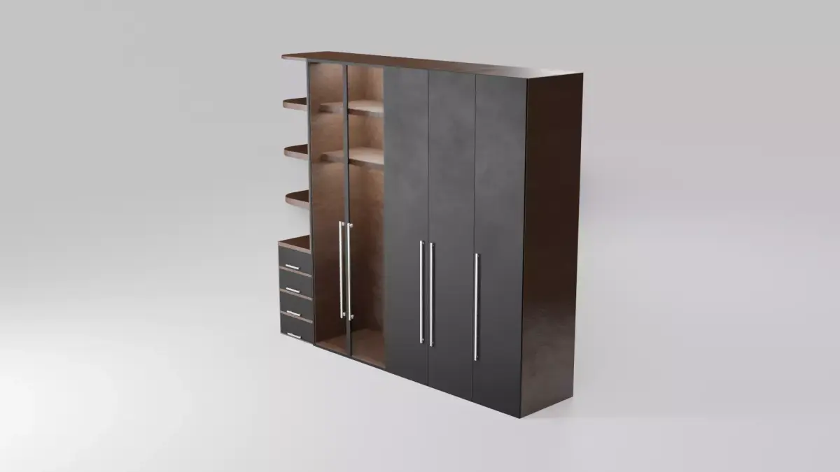 Modern closet wardrobe id12 Low-poly 3D model