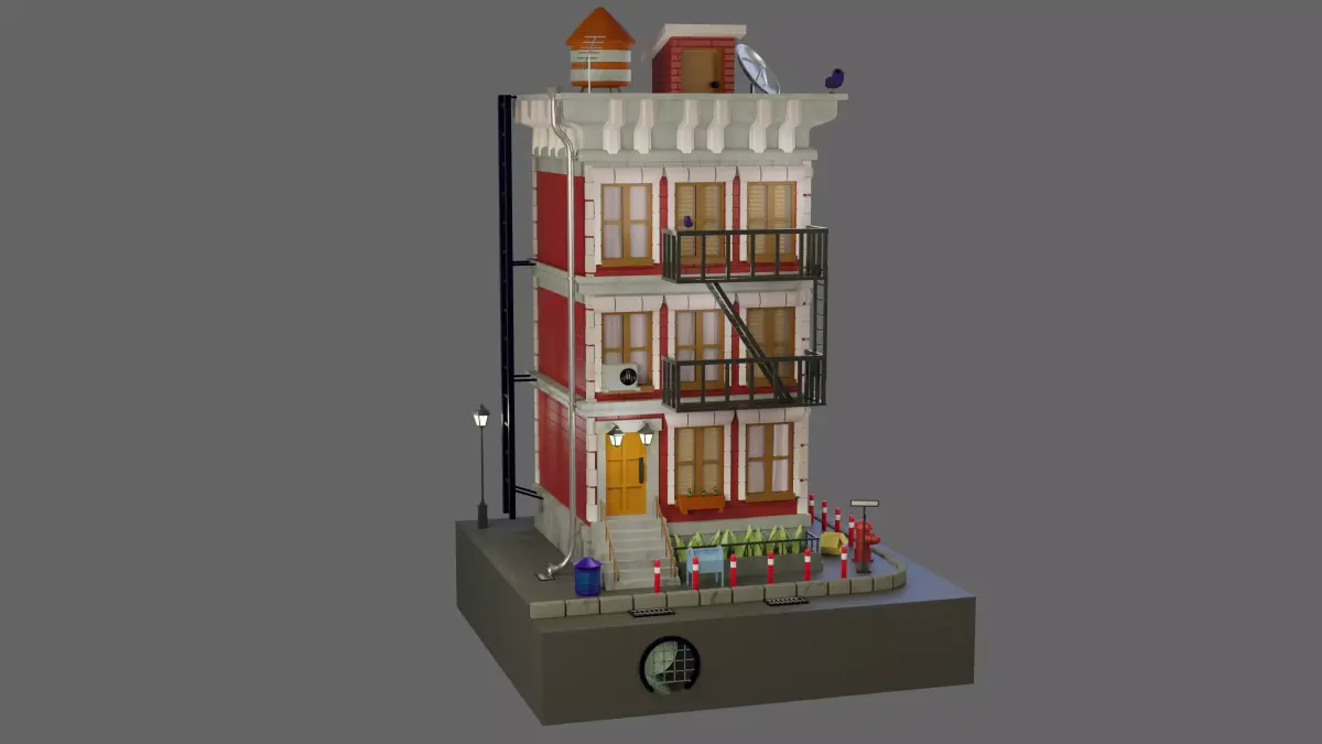 The concept of an animated house Free 3D model
