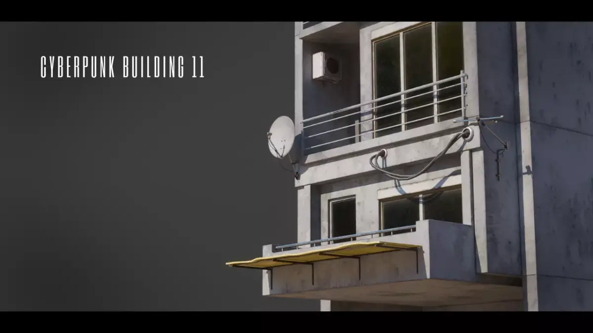 Dystopian Cyberpunk Building 12 Low-poly 3D model