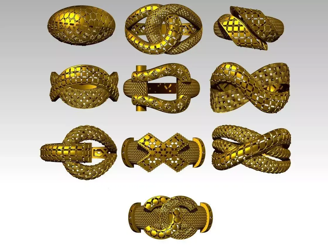 10 light weight rings  STL files  ready for print 3D print model 3D Model Pack