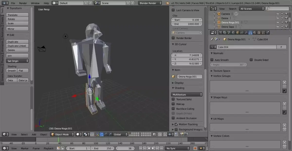 Very lowpoly rigged humanoid character Low-poly 3D model