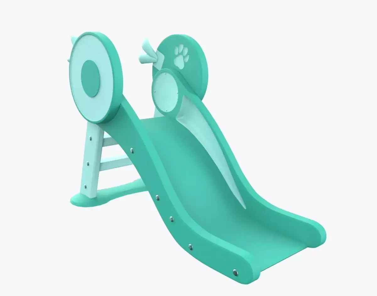 Kid Park Slide Park Equipment Interior Turquoise 3D model