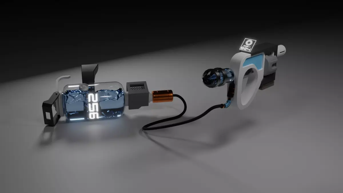 Sci-Fi Hi-tech Water Gun Low-poly 3D model