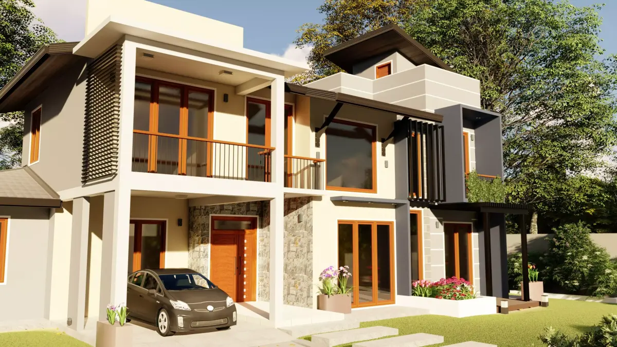 Modern residential building  3D model buy