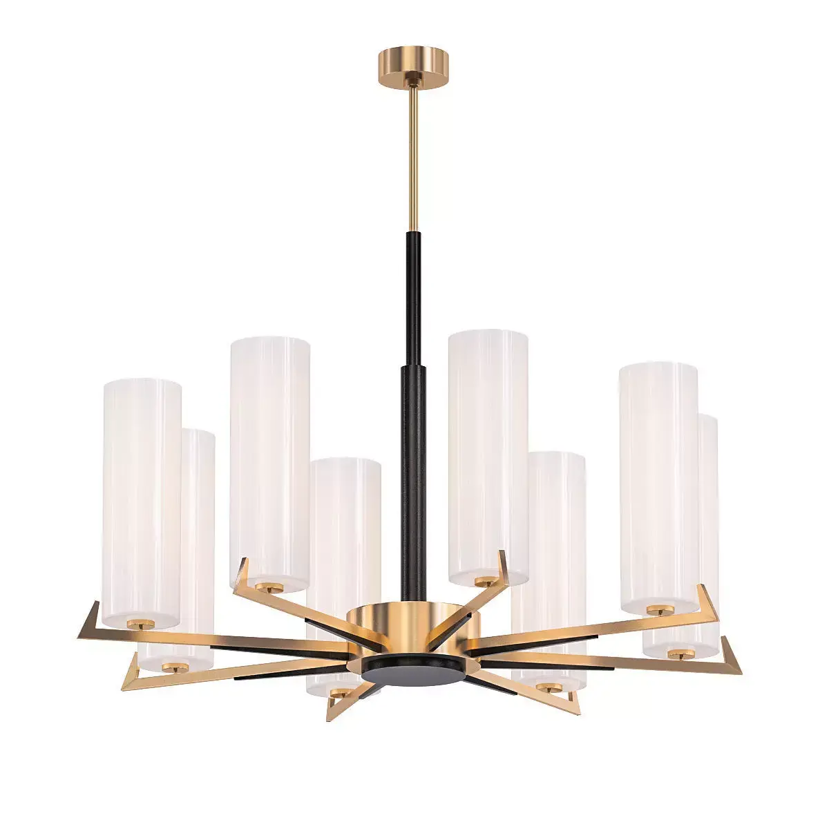 SL031 modern chandelier with brass and shades 3D model