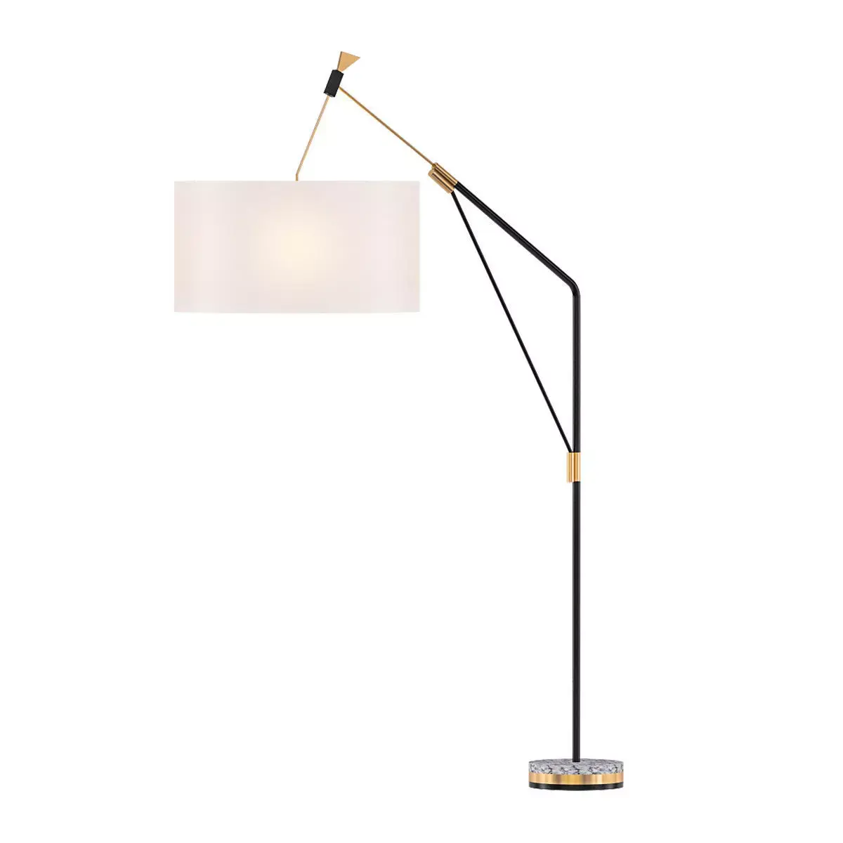 ST001 floor lamp with gold base and shade 3D model