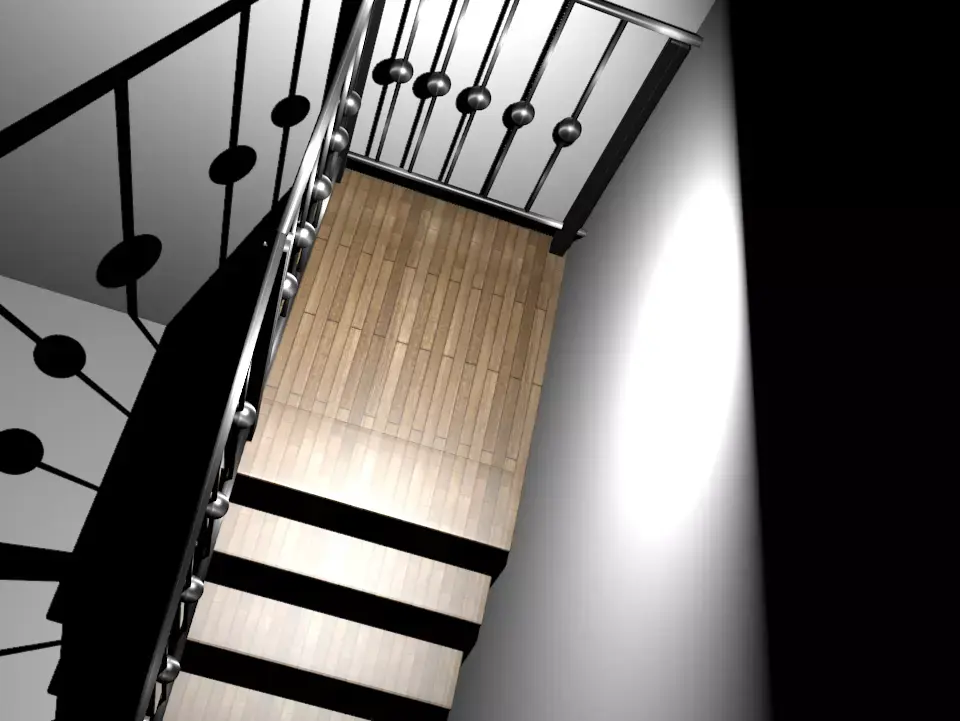 Wooden stairs  Free 3D model