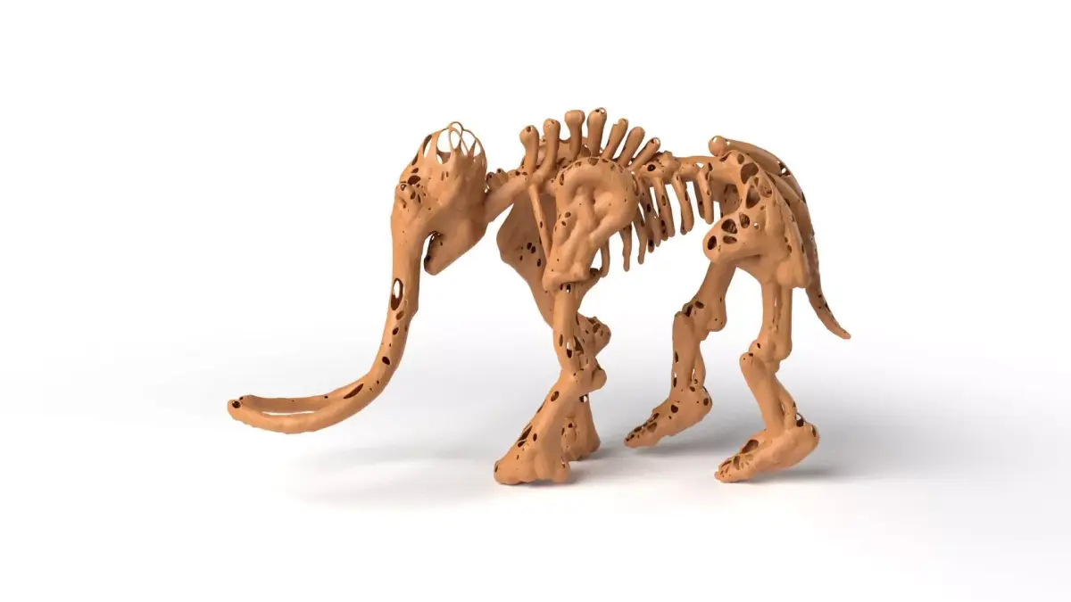 MammothSkeleton Dust Voronoi Low-poly 3D model